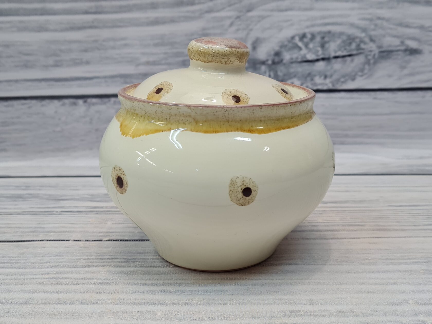 Керамический горшочек для чеснока, 12 см, бежевый (Meringue)
